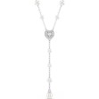 Swarovski collier Ariana Grande x Swarovski Y necklace Crystal pearl, Mixed cuts, Heart, White, Rhodium plated - 5720855