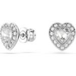 Swarovski øredobber Ariana Grande x Swarovski stud earrings Mixed cuts, Heart, White, Rhodium plated - 5720859