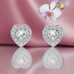 Swarovski øredobber Ariana Grande x Swarovski stud earrings Mixed cuts, Heart, White, Rhodium plated - 5720859