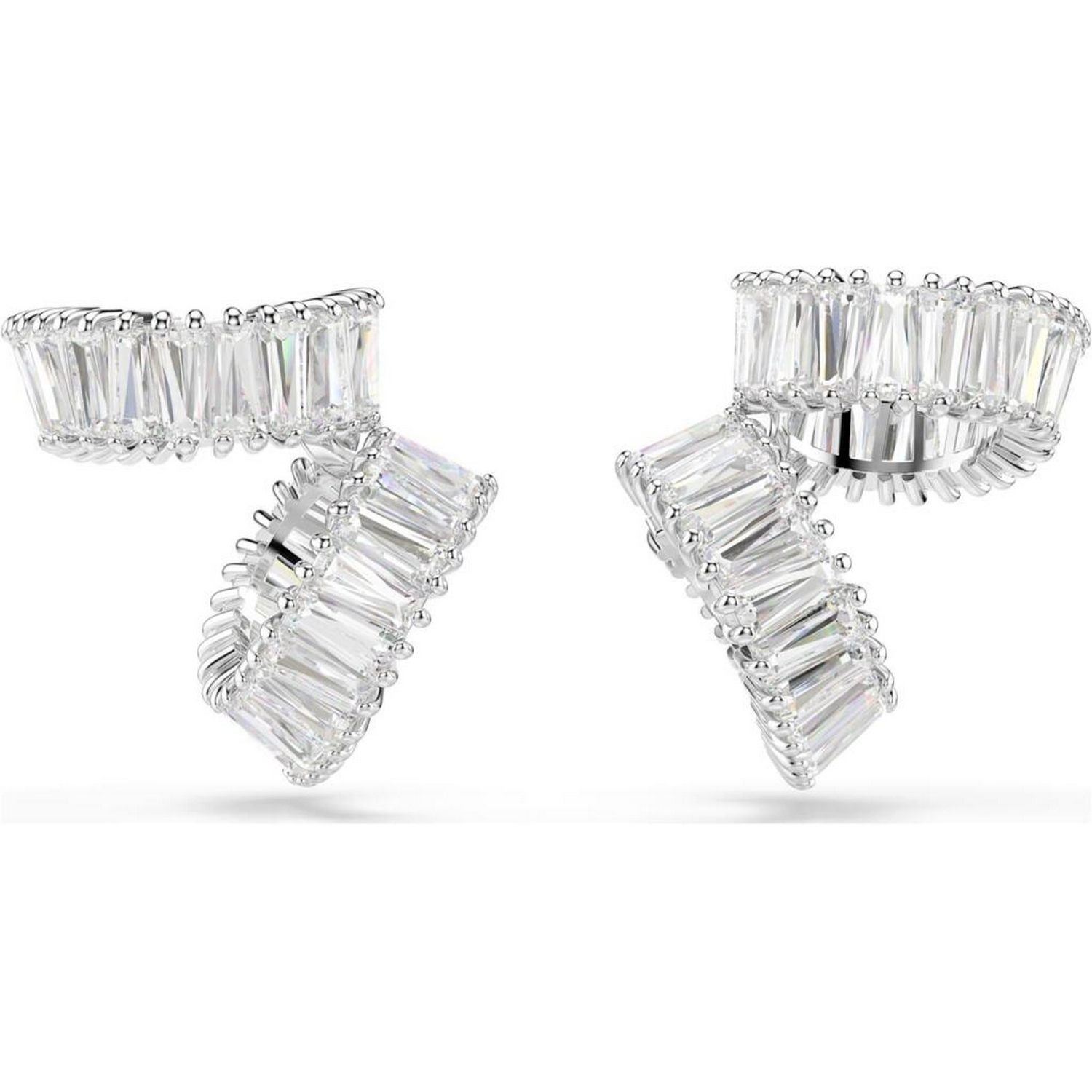 Swarovski øredobber Ariana Grande x Swarovski ear cuffs Baguette cut, White, Rhodium plated - 5720872