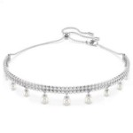 Swarovski collier Ariana Grande x Swarovski choker Crystal pearl, Round cut, White, Rhodium plated - 5720865