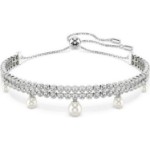 Swarovski armbånd Ariana Grande x Swarovski bracelet Crystal pearl, Round cut, White, Rhodium plated - 5720870