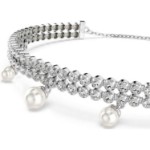 Swarovski armbånd Ariana Grande x Swarovski bracelet Crystal pearl, Round cut, White, Rhodium plated - 5720870