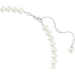 Swarovski collier Ariana Grande x Swarovski necklace Crystal pearl, Heart cut, Heart, White, Rhodium plated - 5720858