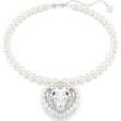 Swarovski collier Ariana Grande x Swarovski necklace Crystal pearl, Heart cut, Heart, White, Rhodium plated - 5720858