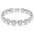 Swarovski armbånd Ariana Grande x Swarovski Tennis bracelet Mixed cuts, Heart, White, Rhodium plated - 5720860