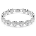 Swarovski armbånd Ariana Grande x Swarovski Tennis bracelet Mixed cuts, Heart, White, Rhodium plated - 5720860