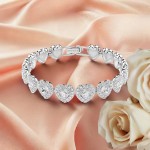 Swarovski armbånd Ariana Grande x Swarovski Tennis bracelet Mixed cuts, Heart, White, Rhodium plated - 5720860