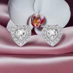 Swarovski øredobber Ariana Grande x Swarovski stud earrings Mixed cuts, Heart, White, Rhodium plated - 5720859