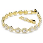 Swarovski armbånd Una Angelic Tennis bracelet Round cut, Pavé, Medium, White, Gold-tone plated - 5505469