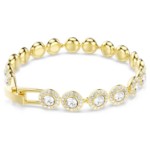 Swarovski armbånd Una Angelic Tennis bracelet Round cut, Pavé, Medium, White, Gold-tone plated - 5505469