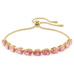 Swarovski armbånd Matrix bracelet Pear cut, Pink, Gold-tone plated - 5707187