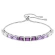 Swarovski armbånd Matrix Tennis bracelet Baguette cut, Purple, Rhodium plated - 5707199