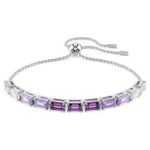 Swarovski armbånd Matrix Tennis bracelet Baguette cut, Purple, Rhodium plated - 5707199