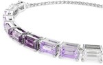 Swarovski armbånd Matrix Tennis bracelet Baguette cut, Purple, Rhodium plated - 5707199