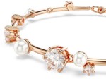 Swarovski armbånd Constella Tennis bracelet Crystal pearl, Round cuts, White, Rose gold-tone plated - 5729505