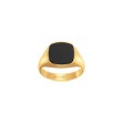 Herrering i stål med black agate. SON of NOA - 10890012860