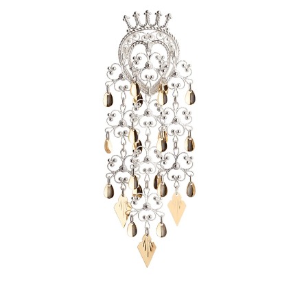 Solje (brosje) med vridde blader, forgylt sølv - 874504 Solje (brosje) med vridde blader, forgylt sølv - 874504