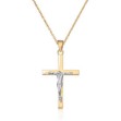 Gullsmykke kors krusifiks i 14K gult gull - 27493