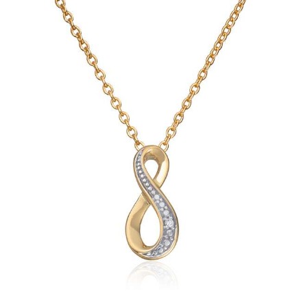 Smykke Evighetstegn i 14K gult gull med 0,003ct WSI diamanter - 27486 Smykke Evighetstegn i 14K gult gull med 0,003ct WSI diamanter - 27486