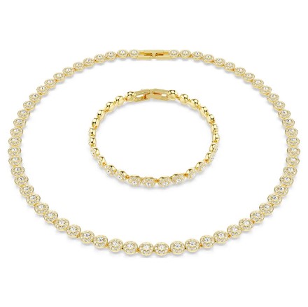 Swarovski smykkesett Una Angelic Round cut, White, Gold-tone plated - 5720506 Swarovski smykkesett Una Angelic Round cut, White, Gold-tone plated - 5720506