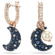Swarovski øredobber Sublima drop Crystal pearl, Asymmetrical design, Moon, Multicolored, Rose gold-tone plated - 5671569