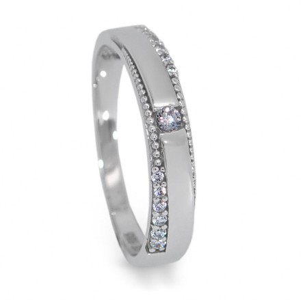 Gullring i 14kt hvitt gull med zirkonia - esp4450 Gullring i 14kt hvitt gull med zirkonia - esp4450