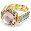 Swarovski Chroma ring Cushion cut, Multicolored, Gold-tone plated - 5692500