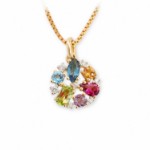 Gullsmykke med edelstener og diamanter - BUR260329