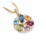 Gullsmykke med edelstener og diamanter - BUR260329