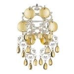 Barnesølje i hvit  og forgylt sølv