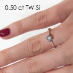 Diamantring forlovelsesring  0,50 ct i 14kt gult gull. Aida -18016050GG