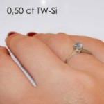 Diamantring forlovelsesring  0,50 ct i 14kt gult gull. Aida -18016050GG