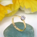 Diamantring forlovelsesring  0,50 ct i 14kt gult gull. Aida -18016050GG