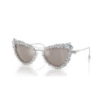 Swarovski solbriller 2 in 1 clip-on Statement, Cat-eye shape, SK7011, White - 5679552