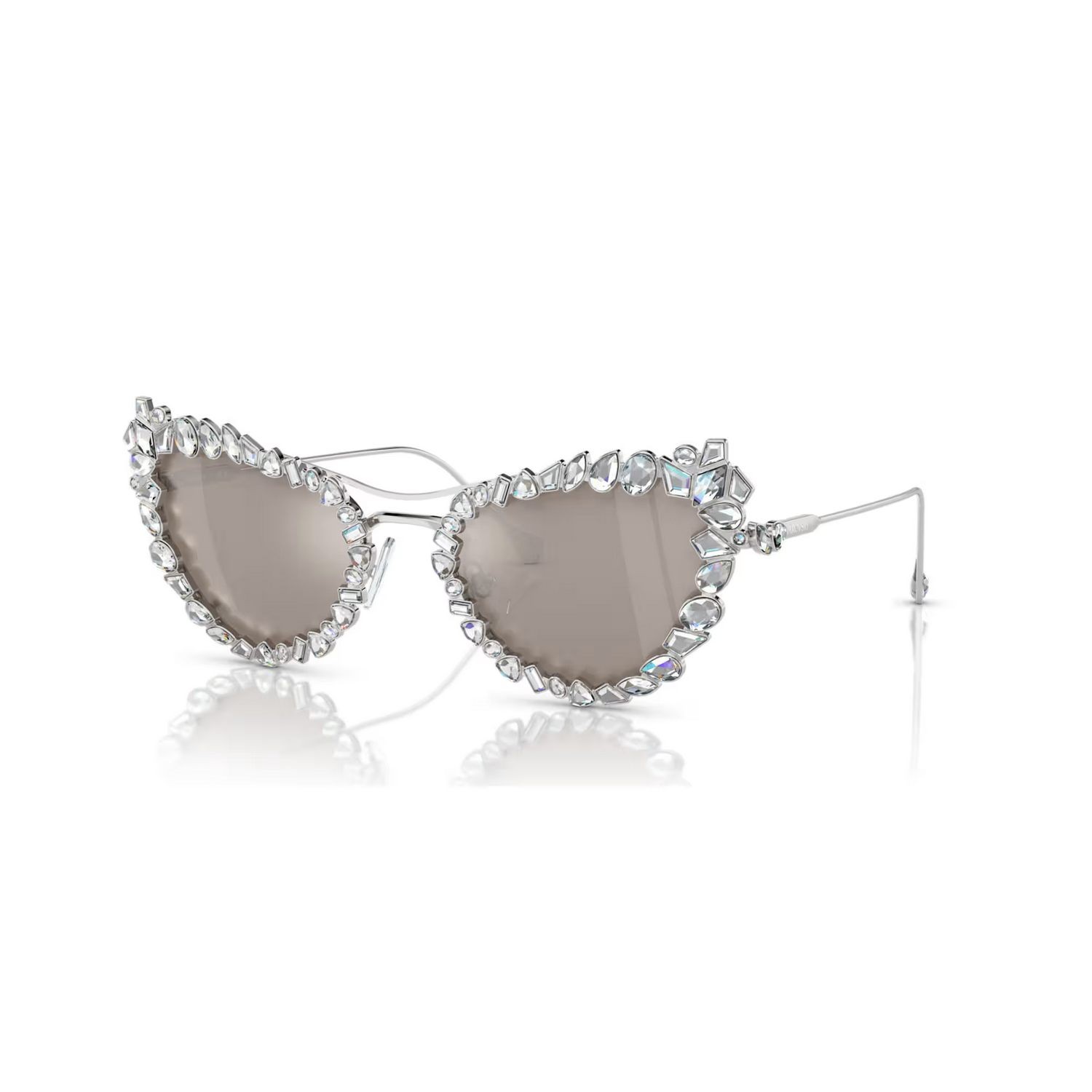Swarovski solbriller 2 in 1 clip-on Statement, Cat-eye shape, SK7011, White - 5679552