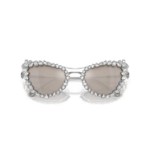 Swarovski solbriller 2 in 1 clip-on Statement, Cat-eye shape, SK7011, White - 5679552