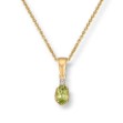 Smykke i gult gull 14 kt med peridot og zirkonia - 27498
