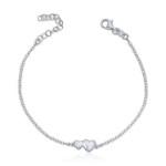 Armbånd med hjerte i rhodinert sølv 925 - 3037817