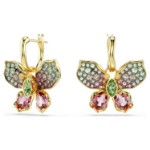 Swarovski øredobber Idyllia drop earrings Mixed cuts, Pavé, Butterfly, Multicolored, Gold-tone plated - 5709953