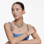 Swarovski øredobber Idyllia drop earrings Mixed cuts, Pavé, Butterfly, Multicolored, Gold-tone plated - 5709953