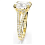 Swarovski Stilla cocktail ring Square cut, White, Gold-tone plated - 5693501