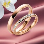 Gifteringer i rosé gull 14 kt, 2.5 mm & 3 mm. GERSTNER - 28707