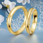 Gifteringer i gult gull 14 kt, 4 mm. TRUST - 4806621