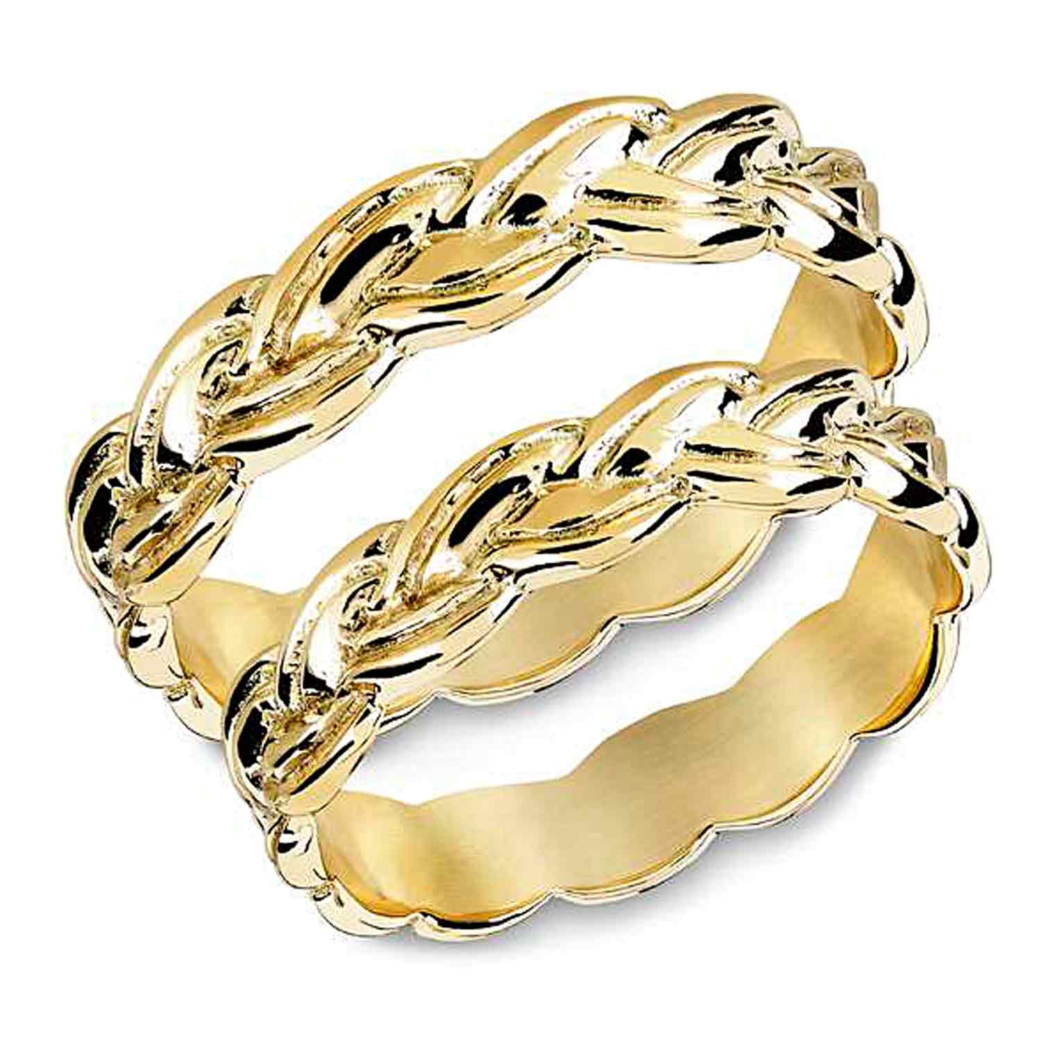Gifteringer i gult gull  14kt,  4,5 mm. SNORRE– 60645
