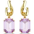 Swarovski øredobber Millenia drop earrings Octagon cut, Purple, Gold-tone plated - 5694784