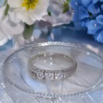 Forlovelsesring diamantring Iselin 3x0,15ct TW-Si i hvitt gull - 8503015