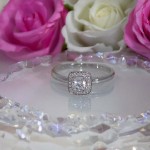 Diamantring med 0.56 ct,  hvitt gull 18 kt - 159150hvg