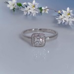 Diamantring med 0.56 ct,  hvitt gull 18 kt - 159150hvg