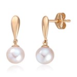 Øredobber i14K gult gull med FV Perle - 47646